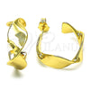 Argolla Pequeña 02.163.0209.20 Oro Laminado, Diseño de Torcido, Pulido, Tono Dorado