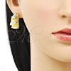 Arete Dormilona 02.163.0211 Oro Laminado, Diamantado, Tono Dorado