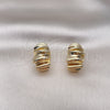 Arete Dormilona 02.163.0211 Oro Laminado, Diamantado, Tono Dorado