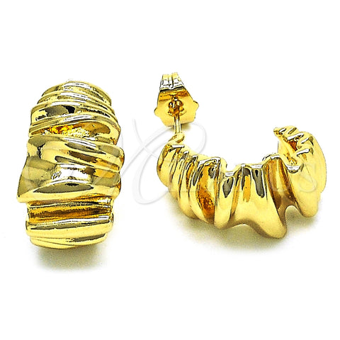 Arete Dormilona 02.163.0211 Oro Laminado, Diamantado, Tono Dorado
