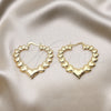 Argolla Grande 02.170.0430.50 Oro Laminado, Diseño de Corazón, Pulido, Tono Dorado