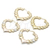 Argolla Grande 02.170.0430.50 Oro Laminado, Diseño de Corazón, Pulido, Tono Dorado
