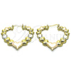 Argolla Grande 02.170.0430.1.50 Oro Laminado, Diseño de Corazón, Pulido, Tres Tonos