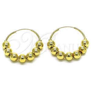Argolla Mediana 02.170.0435.35 Oro Laminado, Diseño de Bola, Pulido, Tono Dorado