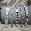 Especial del Día del Padre: Kit Surtido de 25 Pulseras para Hombre de Acero al por mayor — SKU 153046