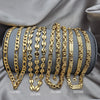 Especial del Día del Padre: Kit Surtido de 8 Collares y Pulseras para Hombre de Acero Dorado al por mayor — SKU 153047