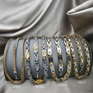 Especial del Día del Padre: Kit Surtido de 8 Collares y Pulseras para Hombre de Acero al por mayor — SKU 153049