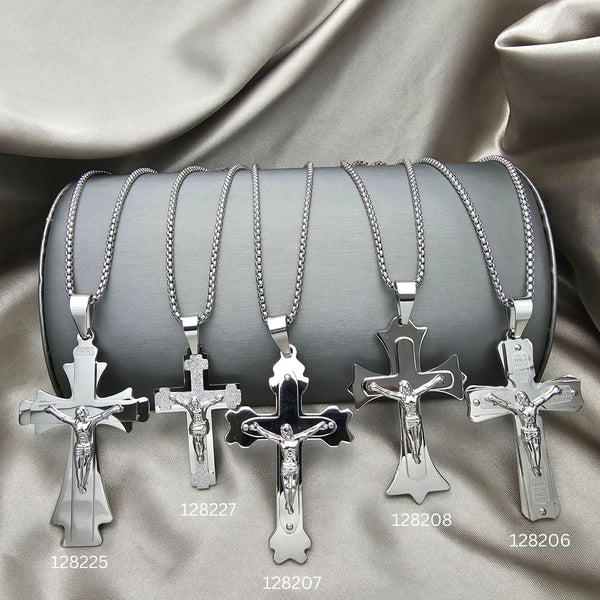 Especial del Día del Padre: Kit Surtido de 12 Cadenas y Dijes de Acero al por mayor — SKU 153052