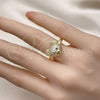 Anillo Multi Piedra 01.341.0102 Oro Laminado, Diseño de Osito y Solitario, con Blanca and Negro Micro Pave, Pulido, Tono Dorado (One size fits all)