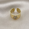 Anillo Multi Piedra 01.341.0103 Oro Laminado, Diseño de Ojo Griego, con Turquoise and Blanca Micro Pave, Pulido, Tono Dorado (One size fits all)