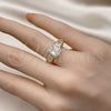 Anillo Multi Piedra 01.341.0105 Oro Laminado, Diseño de Baguette, con Blanca Zirconia Cubica and Blanca Micro Pave, Pulido, Tono Dorado (One size fits all)