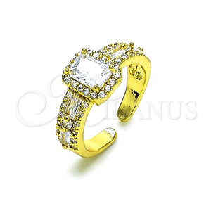 Anillo Multi Piedra 01.341.0105 Oro Laminado, Diseño de Baguette, con Blanca Zirconia Cubica and Blanca Micro Pave, Pulido, Tono Dorado (One size fits all)