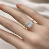 Anillo Multi Piedra 01.341.0106 Oro Laminado, con Blanca Zirconia Cubica and Blanca Micro Pave, Pulido, Tono Dorado (One size fits all)