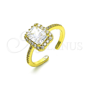 Anillo Multi Piedra 01.341.0106 Oro Laminado, con Blanca Zirconia Cubica and Blanca Micro Pave, Pulido, Tono Dorado (One size fits all)