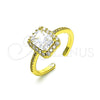 Anillo Multi Piedra 01.341.0106 Oro Laminado, con Blanca Zirconia Cubica and Blanca Micro Pave, Pulido, Tono Dorado (One size fits all)