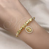 Aro Individual 07.299.0006 Oro Laminado, Diseño de Guadalupe, con Blanca Micro Pave, Diamantado, Tono Dorado (02 MM Thickness, One size fits all)