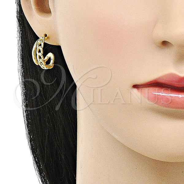 Argolla Pequeña 02.385.0013.20 Oro Laminado, Diseño de Cubana, Pulido, Tono Dorado