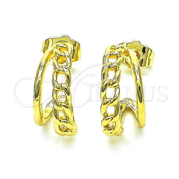 Argolla Pequeña 02.385.0013.20 Oro Laminado, Diseño de Cubana, Pulido, Tono Dorado