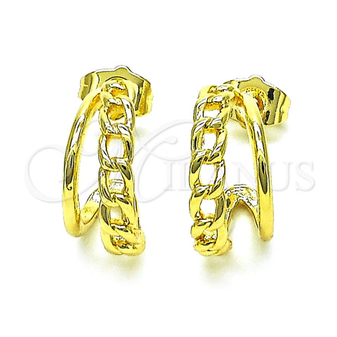 Argolla Pequeña 02.385.0013.20 Oro Laminado, Diseño de Cubana, Pulido, Tono Dorado