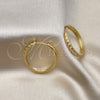 Argolla Huggie 02.195.0199.30 Oro Laminado, con Blanca Micro Pave, Pulido, Tono Dorado