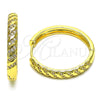 Argolla Huggie 02.195.0199.30 Oro Laminado, con Blanca Micro Pave, Pulido, Tono Dorado