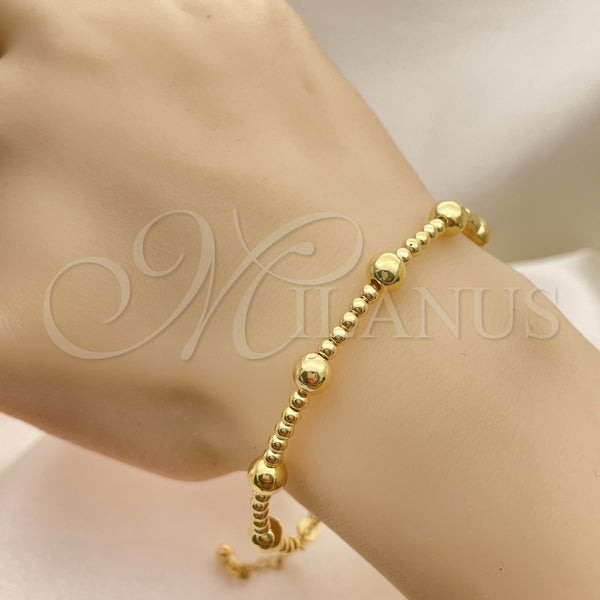 Aro Individual 07.32.0006.05 Oro Laminado, Diseño de Bola, Pulido, Tono Dorado (06 MM Thickness, Size 5 (2.50 Diameter))
