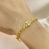 Pulsera Elegante 03.32.0583.07 Oro Laminado, Diseño de Puff Mariner y Bismarco, Pulido, Tono Dorado (06 MM Thickness, 7 Inches Length)