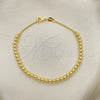 Pulsera Elegante 03.32.0584.07 Oro Laminado, Diseño de Bola, Pulido, Tono Dorado (04 MM Thickness, 7 Inches Length)
