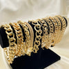 Kit Surtido de 10 Pulseras de Eslabones Couture de Oro Laminado con Exhibidor al por mayor — SKU 153166