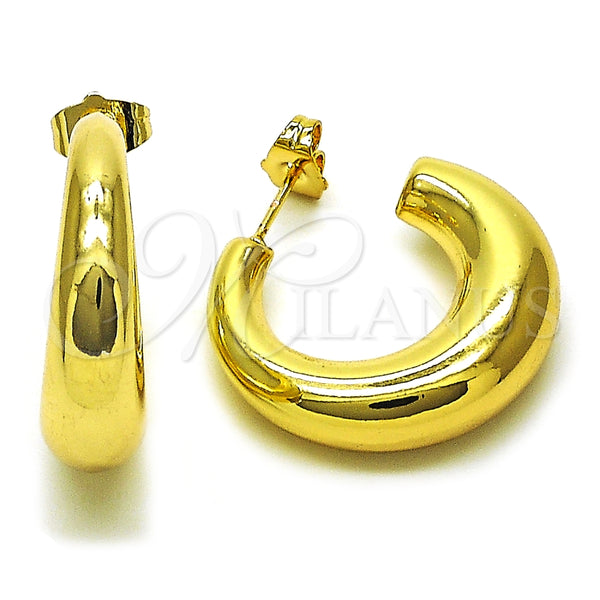 Argolla Mediana 02.163.0212.30 Oro Laminado, Diseño de Hueco, Pulido, Tono Dorado