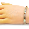 Pulsera Elegante 03.213.0221.07 Oro Laminado, Diseño de Mariposa y Bismarco, Pulido, Tono Dorado (07 MM Thickness, 7 Inches Length)