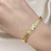 Pulsera Elegante 03.213.0221.07 Oro Laminado, Diseño de Mariposa y Bismarco, Pulido, Tono Dorado (07 MM Thickness, 7 Inches Length)