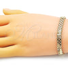 Pulsera Elegante 03.213.0222.07 Oro Laminado, Diseño de Elefante y Bismarco, Pulido, Tono Dorado (Grosor 07 MM, 7 Pulgadas de Largo)