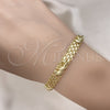 Pulsera Elegante 03.213.0222.07 Oro Laminado, Diseño de Elefante y Bismarco, Pulido, Tono Dorado (Grosor 07 MM, 7 Pulgadas de Largo)