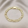 Pulsera Elegante 03.213.0222.07 Oro Laminado, Diseño de Elefante y Bismarco, Pulido, Tono Dorado (Grosor 07 MM, 7 Pulgadas de Largo)