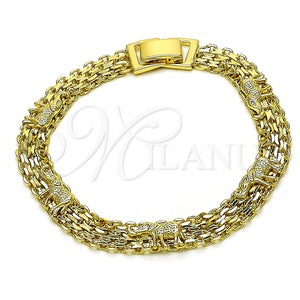 Pulsera Elegante 03.213.0222.07 Oro Laminado, Diseño de Elefante y Bismarco, Pulido, Tono Dorado (Grosor 07 MM, 7 Pulgadas de Largo)