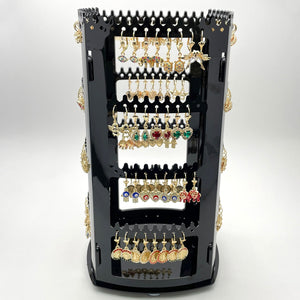 Kit Surtido de 72 Aretes Colgantes con Zirconia de Oro Laminado con Exhibidor Giratorio al por mayor — SKU 153257