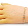Pulsera Básica 04.326.0004.07 Oro Laminado, Diseño de Puff Mariner, Pulido, Tono Dorado (Grosor 04.6 MM, 7 Pulgadas de Largo)