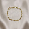 Pulsera Básica 04.326.0004.07 Oro Laminado, Diseño de Puff Mariner, Pulido, Tono Dorado (Grosor 04.6 MM, 7 Pulgadas de Largo)
