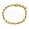 Pulsera Básica 04.326.0004.07 Oro Laminado, Diseño de Puff Mariner, Pulido, Tono Dorado (Grosor 04.6 MM, 7 Pulgadas de Largo)