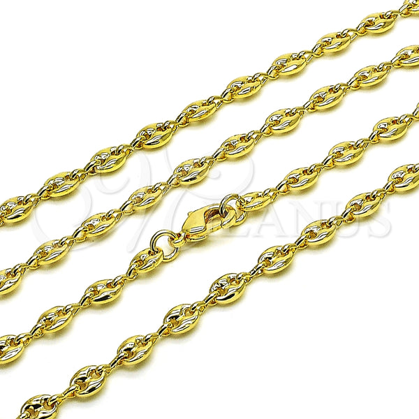 Gargantilla Basica 04.326.0004.18 Oro Laminado, Diseño de Puff Mariner, Pulido, Tono Dorado (Thickness, 18 Inches Length)