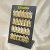 Kit Surtido de 12 Argollas de Oro Laminado con Exhibidor al por mayor — SKU 153298