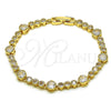 Pulsera Elegante 03.283.0308.07 Oro Laminado, con Blanca Zirconia Cubica, Pulido, Tono Dorado (06 MM Thickness, 7 Inches Length)
