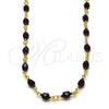 Gargantilla Elegante 5.039.007.16 Oro Laminado, con Negro Cristal, Pulido, Tono Dorado (05 MM Thickness, 16 Inches Length)