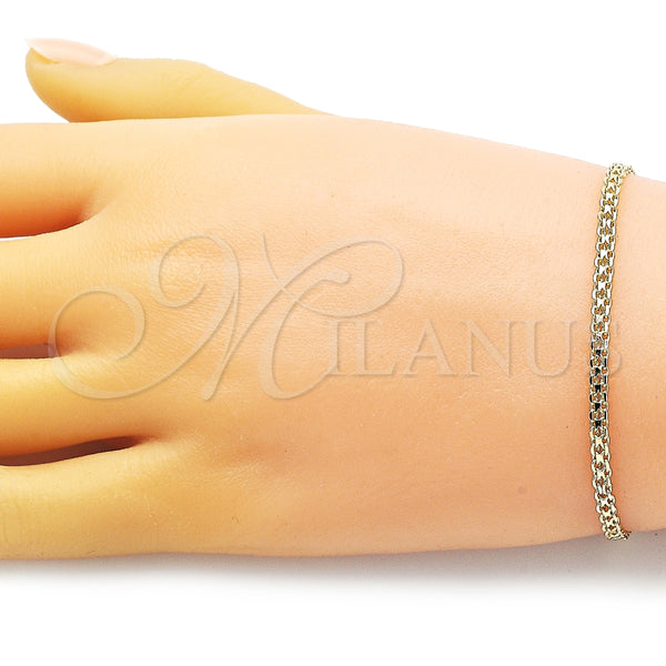 Pulsera Básica 04.213.0262.07 Oro Laminado, Diseño de Bismarco, Pulido, Tono Dorado (Grosor 02.8 MM, 7 Pulgadas de Largo)