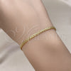 Pulsera Básica 04.213.0262.07 Oro Laminado, Diseño de Bismarco, Pulido, Tono Dorado (Grosor 02.8 MM, 7 Pulgadas de Largo)