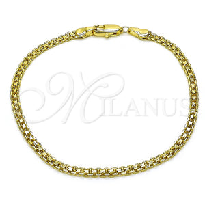 Pulsera Básica 04.213.0262.07 Oro Laminado, Diseño de Bismarco, Pulido, Tono Dorado (Grosor 02.8 MM, 7 Pulgadas de Largo)