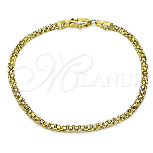 Pulsera Básica 04.213.0262.07 Oro Laminado, Diseño de Bismarco, Pulido, Tono Dorado (Grosor 02.8 MM, 7 Pulgadas de Largo)