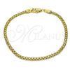 Pulsera Básica 04.213.0262.07 Oro Laminado, Diseño de Bismarco, Pulido, Tono Dorado (Grosor 02.8 MM, 7 Pulgadas de Largo)