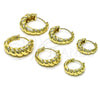Argolla Huggie 02.213.0534.25 Oro Laminado, Diseño de Torcido, Pulido, Tono Dorado